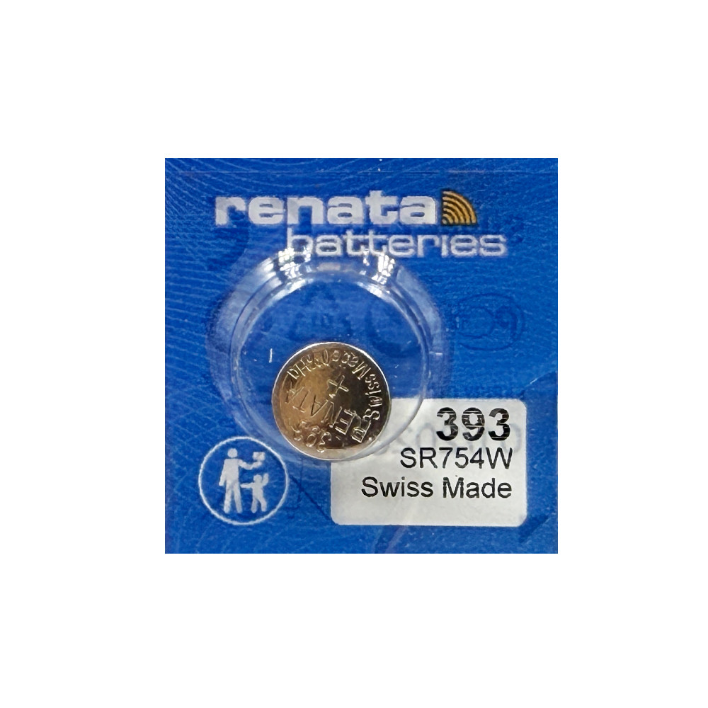 Годинникова батарейка 393 / SR754W / AG5 Renata Silver Oxide (1.55v) 1шт.