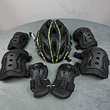 Якісний комплект захисту, шолом з окулярами + наколінники, налокітники, рукавички, фото 5