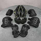 Якісний комплект захисту, шолом з окулярами + наколінники, налокітники, рукавички, фото 9