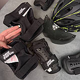 Якісний комплект захисту, шолом з окулярами + наколінники, налокітники, рукавички, фото 7