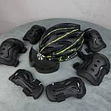 Якісний комплект захисту, шолом з окулярами + наколінники, налокітники, рукавички, фото 10