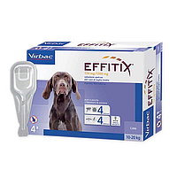 Краплі для собак 10-20 кг проти бліх і кліщів Virbac Effitix (Вірбак Ефітікс) 134/1200 мг 4 піпетки