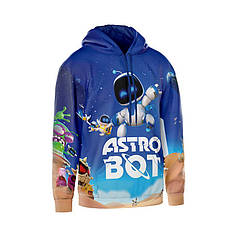 Худі чоловіче з принтом «Астро робот. Космічна пригода. Astro Bot. Space Adventure»