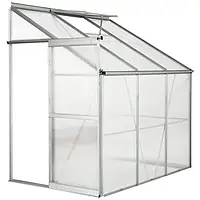 Пристінна теплиця 192 x 128 x 202 см. 4,09 м³ з вікном вентиляції на даху