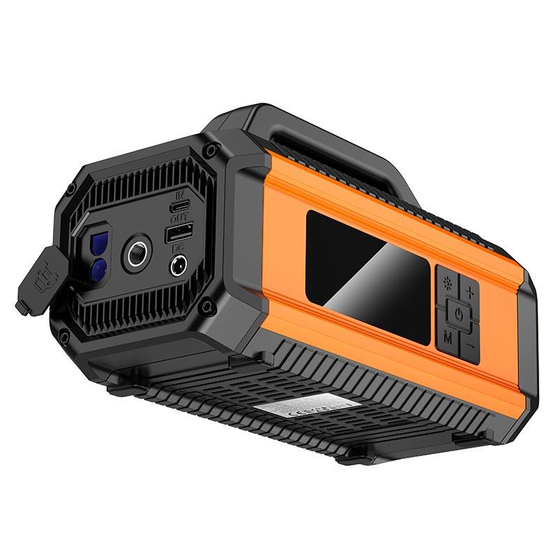 Бустер-насос для авто Hoco Intelligent air pump with emergency start-up power bank QS4 10000mAh |360A/800A, 1.8-3.8 bar| чорний