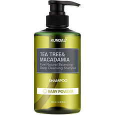 Шампунь балансувальний "Дитяча присипка" Kundal Tea Tree & Macadamia Deep Cleansing Shampoo Baby Powder 500 мл