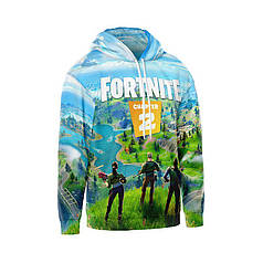 Худі чоловіче з принтом «Великий світ. Фортнайт. Big world. Fortnite»