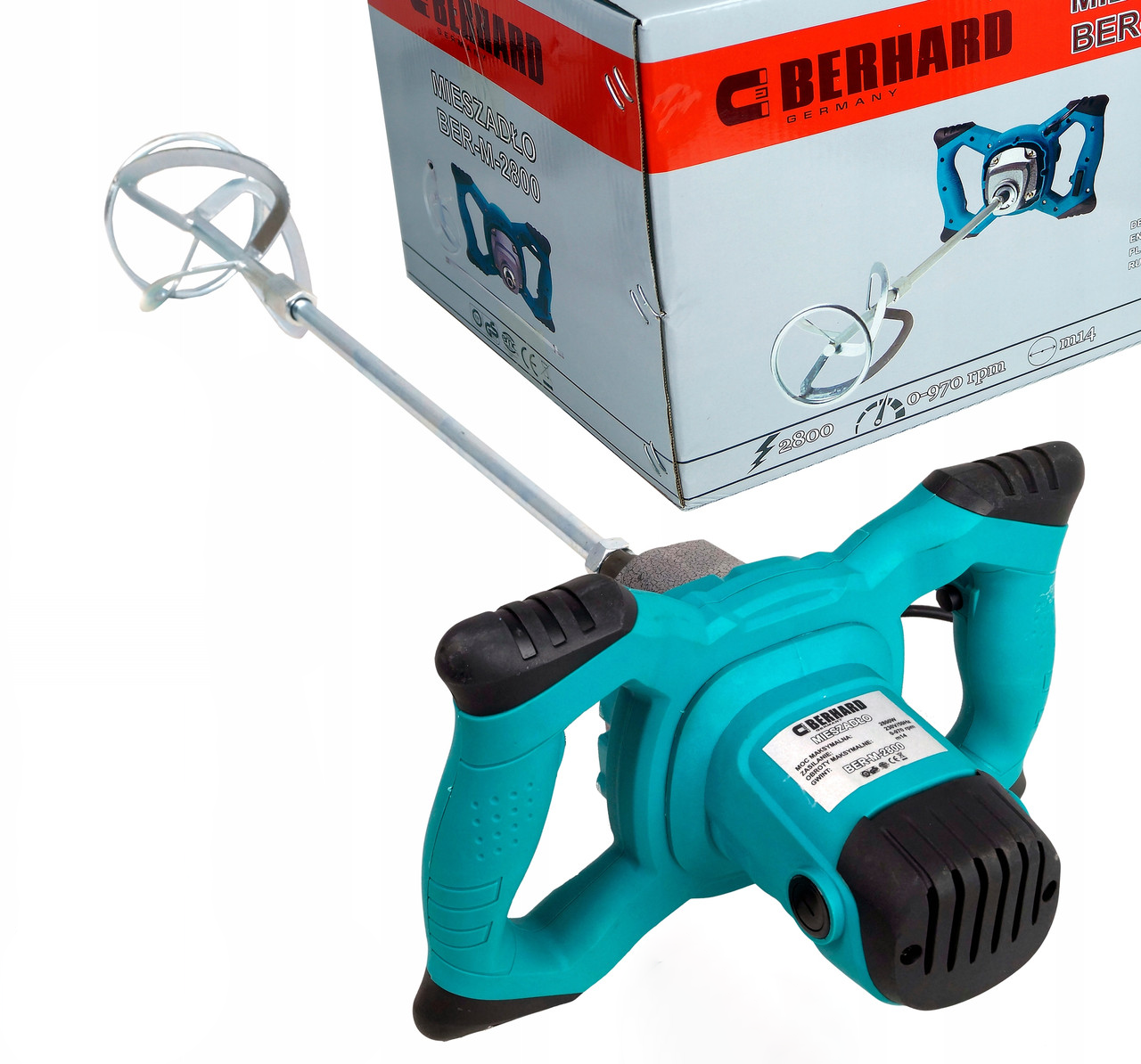 Дриль-міксер BERHARD BER-M2800 2200-2500 Вт 970 об/хв будівельний міксер для бетону, фото 1