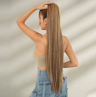 Штучний хвіст прямий шиньйон з утяжкою русявий з міллеруванням густий 98 см