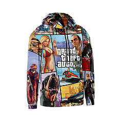 Худі чоловіче з принтом «ГТА. Банди та Вулиці. Grand theft auto. Gangs and Streets»