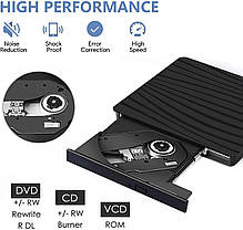 Зовнішній DVD CD-привод NJDT USB 3.0 Портативний DVD-рекордер/писник/плеєр для ноутбука Зовнішній DVD-привод для, фото 3