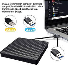 Зовнішній DVD CD-привод NJDT USB 3.0 Портативний DVD-рекордер/писник/плеєр для ноутбука Зовнішній DVD-привод для, фото 6