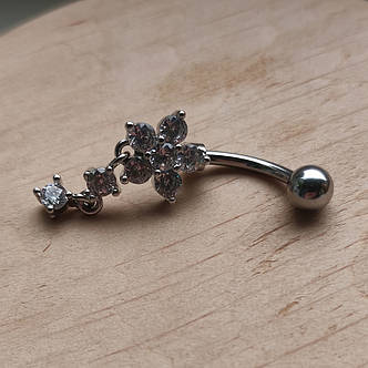 Банан для пірсингу пупка Квітка PPBP-82, фото 2