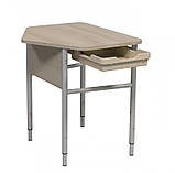 Стіл учнівський 5-кутній ростова група №4-7 Парта для учнів регулюється по висоті, фото 4