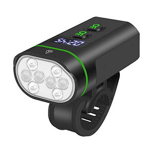 Велофонарь передній з функцією повер банку 8 режимів 8 * LED 2500LM 160° Floodlight L14 |5000mAh| чорний Без бренду