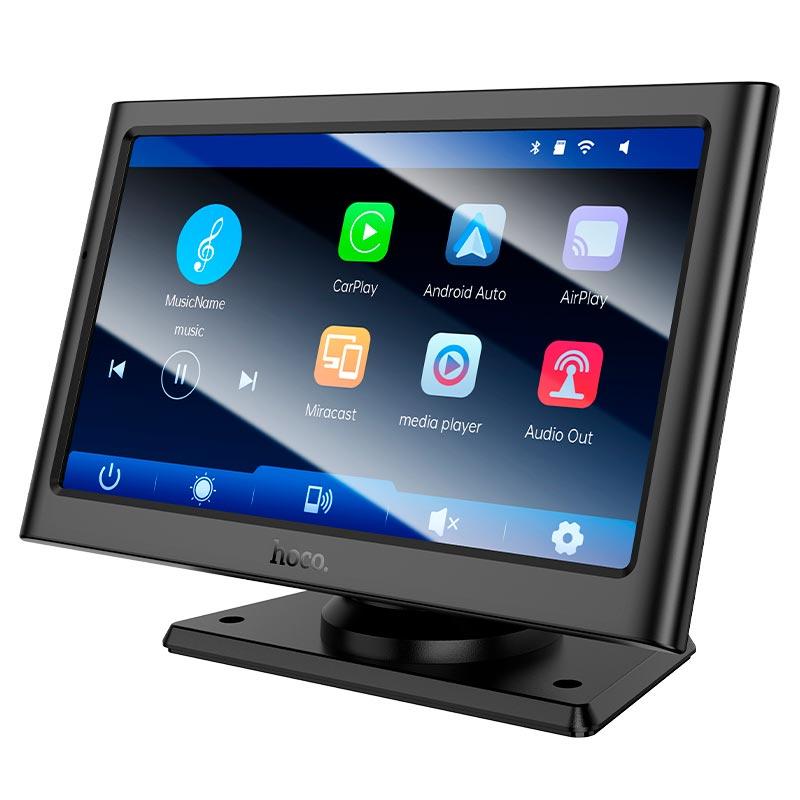 Монітор для авто HOCO Imogen Car wireless portable screen HU2 |7", 1024*600, Car Play, Android Auto| чорний