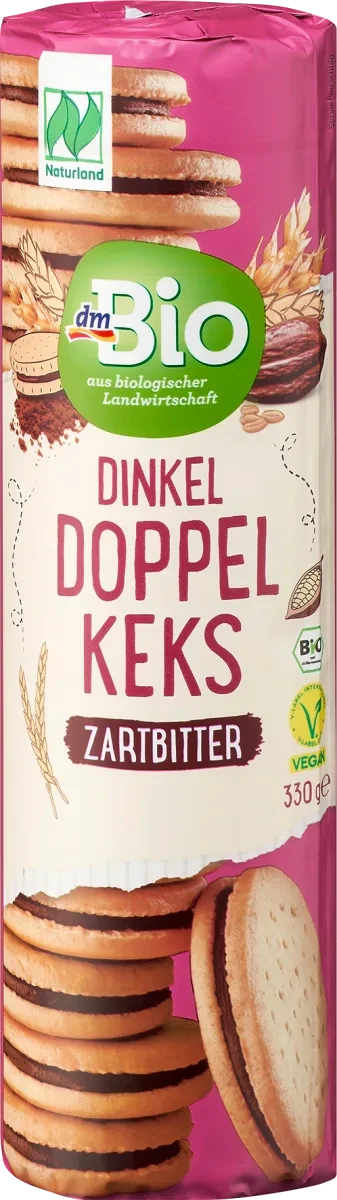 Органічне печиво-сендвіч dm Bio Doppelkeks Dinkel Zartbitter, 330 гр