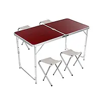 Стіл туристичний 1200х600мм з чотирма стільцями