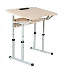 Стіл учнівський 1-місний з регулюванням кута нахилу стільниці та полицею, ростова група № 4-6