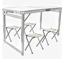 Стіл туристичний посилений 1200х600мм з чотирма стільцями