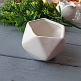 Кашпо керамічне — біле ромбів h — 7 d — 8 см., фото 3