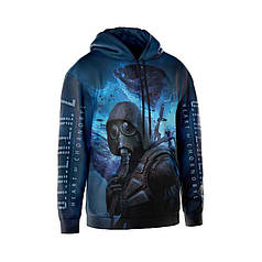 Худі чоловіче з принтом «Сталкер: Серце Чорнобиля. Сталкерська Ніч. Stalker: Heart of Chornobyl»