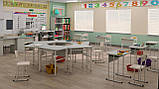 Стіл учнівський 5-кутній ростова група №4-7 Парта для учнів регулюється по висоті, фото 7