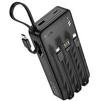 Павербанк HOCO J146A 20000mAh со встроенными кабелями Lightning/Type-C/Micro-USB/USB 1USB Черный