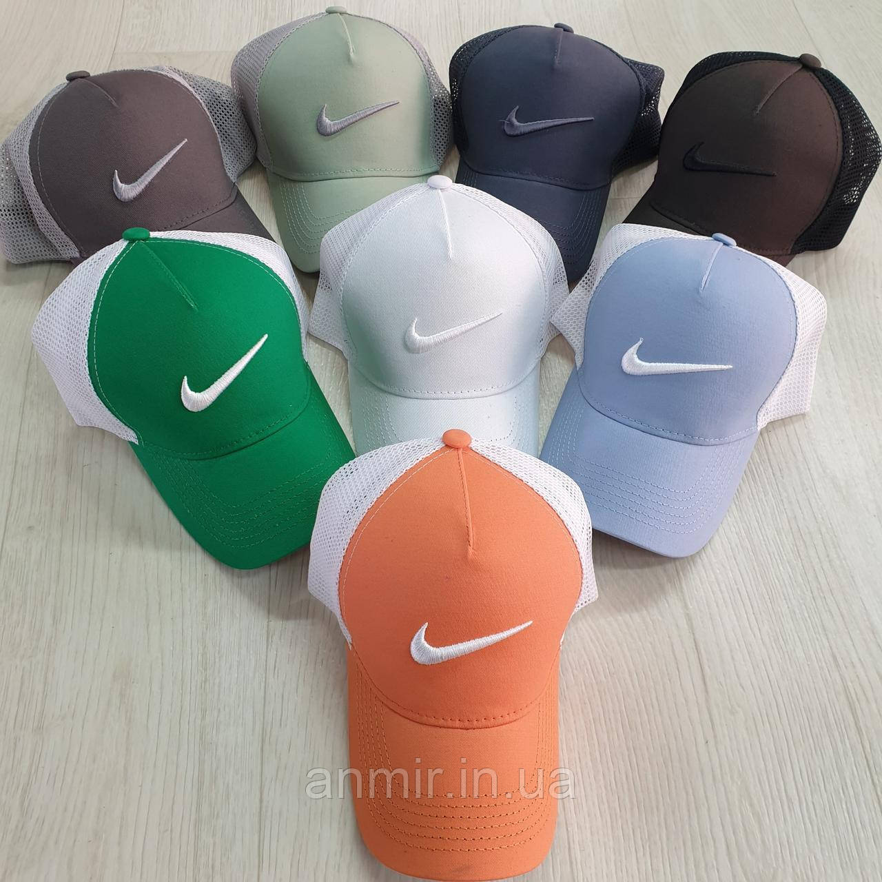 Кепка жіноча літня NIKE із сіткою котон поліестер 56-58 см, кольору міксом