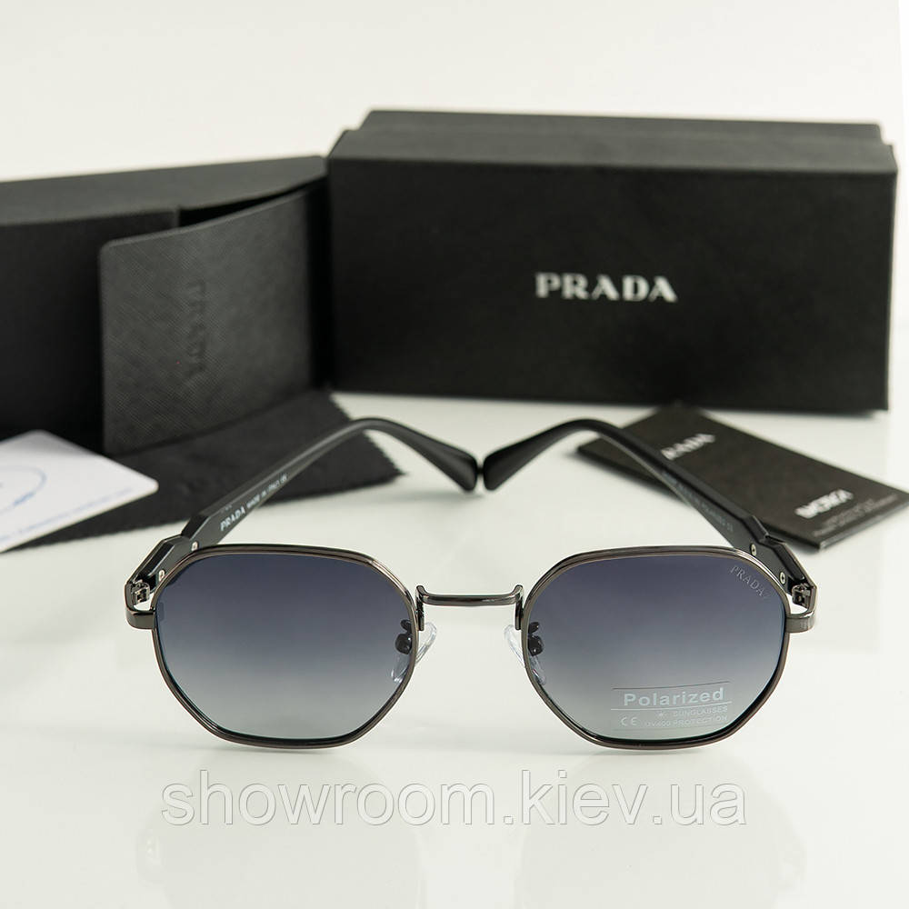Жіночі брендові сонцезахисні окуляри Prada (08242) grey