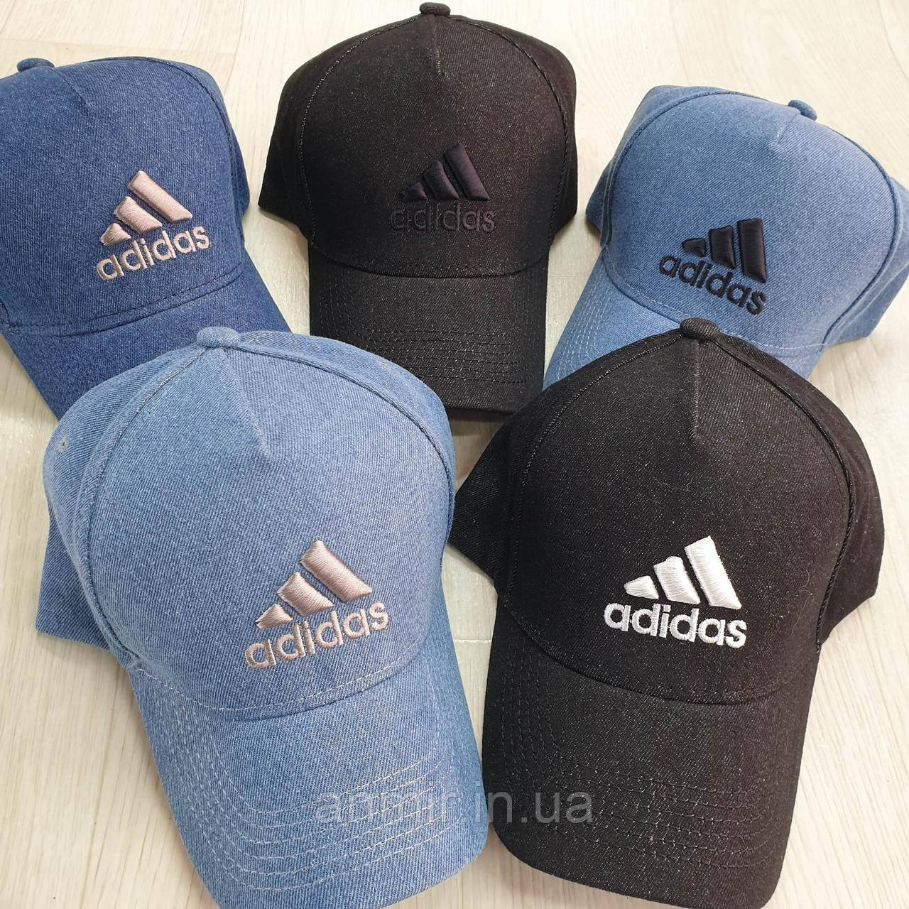 Кепка чоловіча джинсова adidas котон 56-61 см, кольору міксом