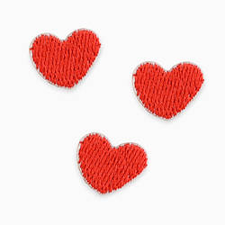 Термоаплікація Heart вишита 1,3х1,6 см 1 шт. Червоний
