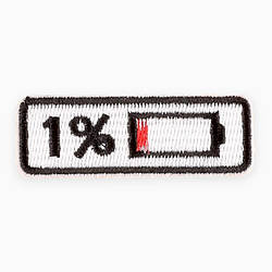 Термоаплікація 1% вишита 2,2х6 см 1 шт. Червоний