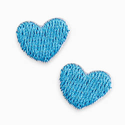 Термоаплікація Heart вишита 1,3х1,6 см 1 шт. Блакитний