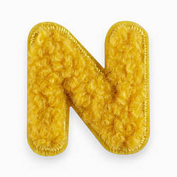 Термоаплікація буква "N" плюшева 2,4х2,2 см 1 шт. Жовтий