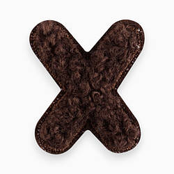 Термоаплікація буква "X" плюшева 2,4х2,1 см 1 шт. Коричневий