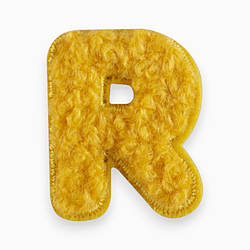 Термоаплікація буква "R" плюшева 2,4х2 см 1 шт. Жовтий