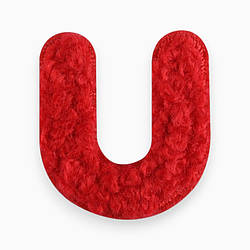 Термоаплікація буква "U" плюшева 2,4х2,2 см 1 шт. Червоний