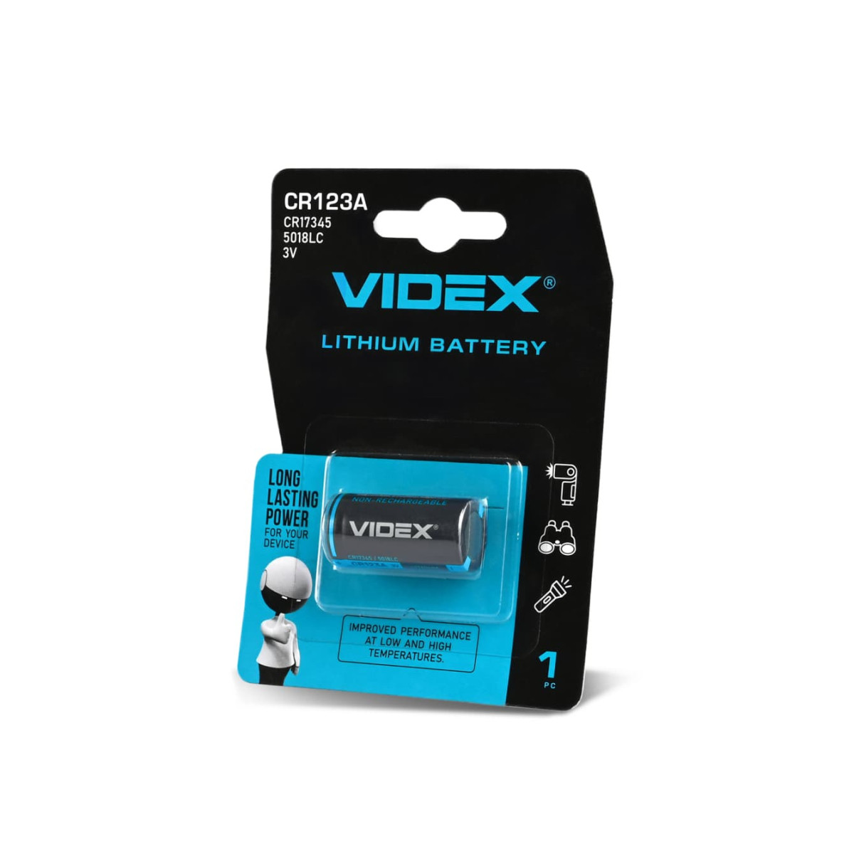 Батарейка літієва Videx CR123A 1 шт.