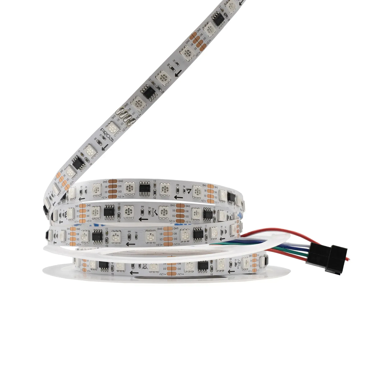 Smart стрічка 12В RGB адресна SMD 5050 60 д.м. IP20 WS2818b (ціна 1м)