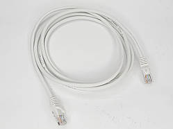 Патч-корд RJ-45 UTP CAT5e білий 2 метри кабель LAN вита пара