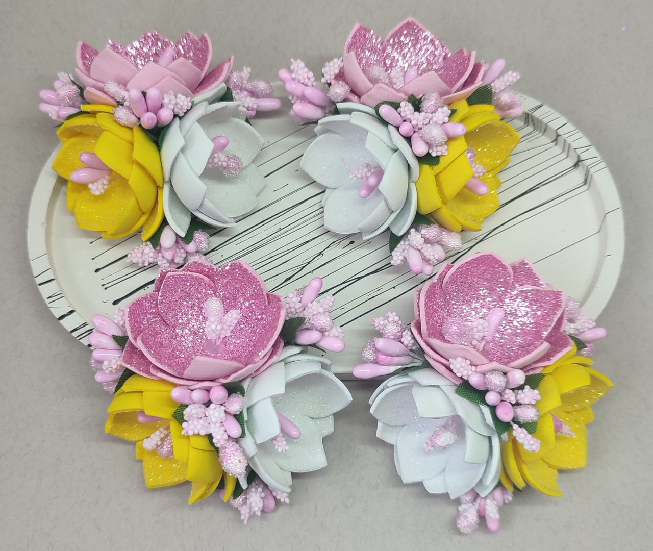 Квіти на заколках чи на резинках Заколка весняна з квітами Резинка, фото 1