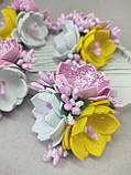 Квіти на заколках чи на резинках Заколка весняна з квітами Резинка, фото 2