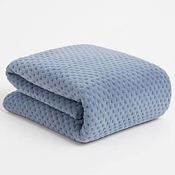 Плед двоспальний 200×150см, Синій / Покривало на ліжко / Плед на ліжко / Плед покривало