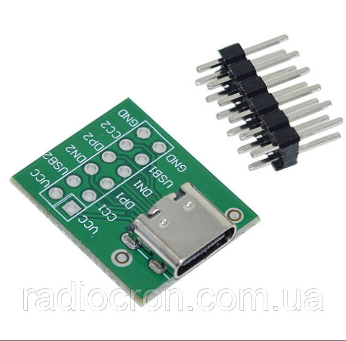 Плата перехідник Type-C USB 3.1 гніздо на платі