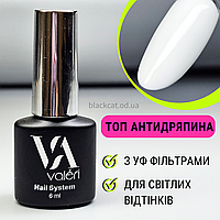 Топ без липкого шару для нігтів антицарапка з ультрафіолетовими фільтрами глянець 4 тижні ANTI SCRATCH Valeri 6 мл