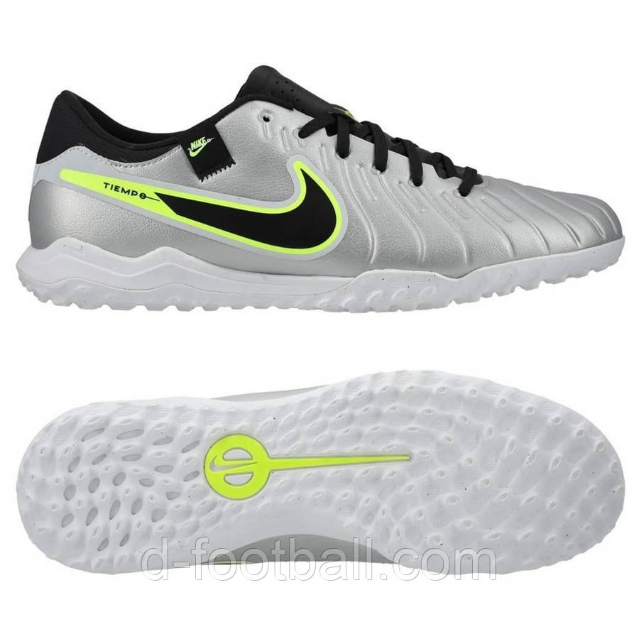 Сороконіжки Nike TIEMPO LEGEND 10 ACADEMY TF DV4342-001, Срібло, Розмір (EU) — 40.5