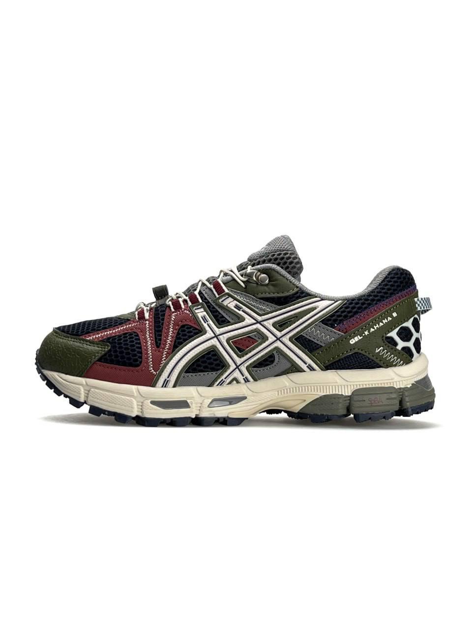 Чоловічі шкіряні текстиль кросівки ASICS Gel-Kahana 8 Khaki Grey, кеди Асикс шкіра текстиль 41