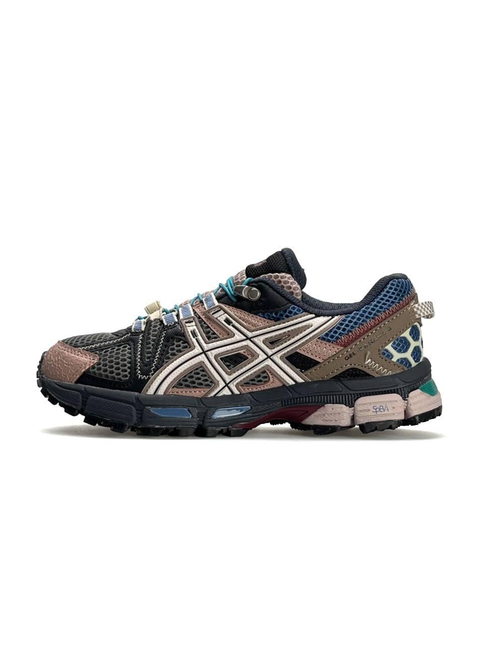 Жіночі шкіряні текстиль кросівки ASICS Gel-Kahana 8 Navy Grey Pink, кеди Асикс сині 37