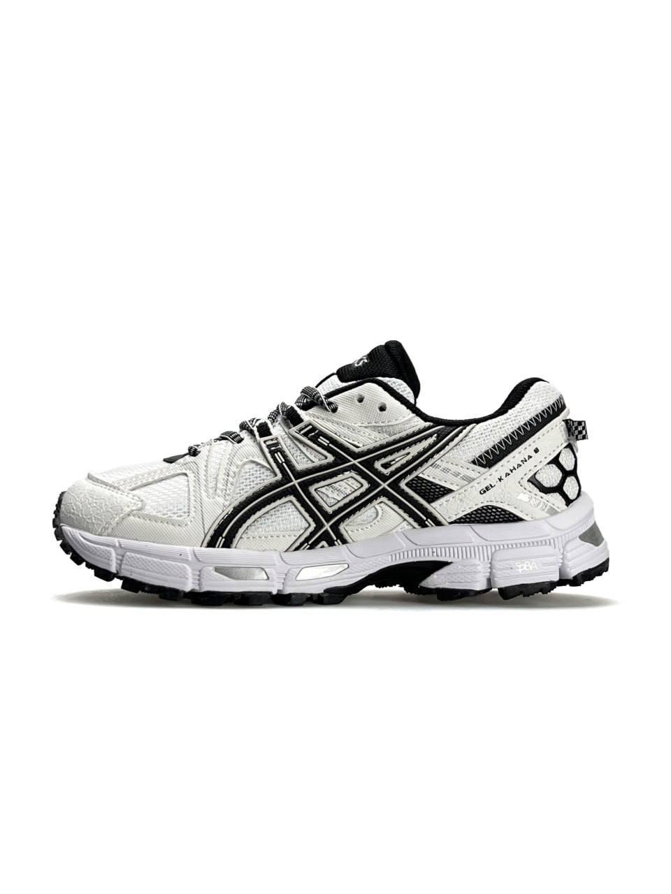 Жіночі шкіряні текстиль кросівки ASICS Gel-Kahana 8 White Black, жіночі кеди Асикс білі 37